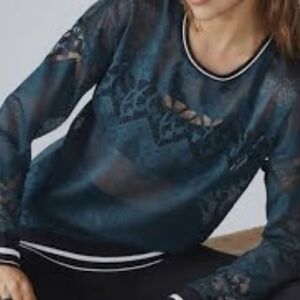 Fabletics Blue Sheer Lace Tunic